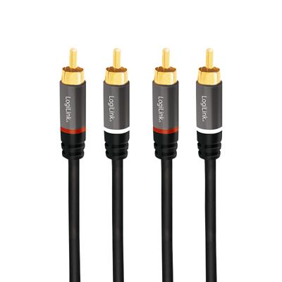 LogiLink CA1206 Cinch Audio Aansluitkabel 3.0 m Zwart Afgeschermd, Kleurcodering LogiLink CA1206 Cinch Audio Aansluitkabel 3.0 m Zwart Afgeschermd, Kleurcodering