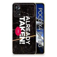 Xiaomi Poco X4 Pro 5G | Siliconen hoesje | met naam Already Taken Black - thumbnail