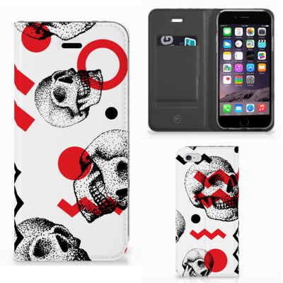 Mobiel BookCase Apple iPhone 6 | 6s Skull Red