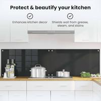 VidaXL Keuken achterwand 2 pcs zwart 90 x 50 cm gehard glas - thumbnail
