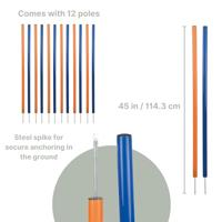 TRIXIE DOG ACTIVITY AGILITY SLALOM STOKKEN BLAUW / ORANJE 115X3 CM 12 ST - thumbnail