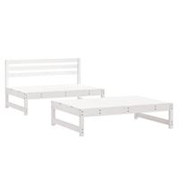 2-delige Loungeset massief grenenhout wit - thumbnail