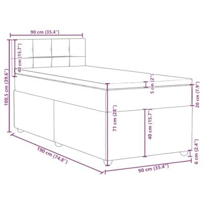Boxspring met matras stof taupe 90x190 cm