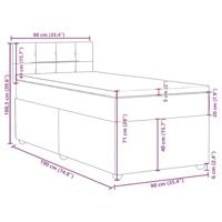 Boxspring met matras stof taupe 90x190 cm - thumbnail