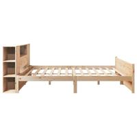 Bed met boekenkast zonder matras massief grenenhout 200x200 cm - thumbnail