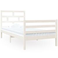 Bedframe massief hout wit 90x190 cm - thumbnail