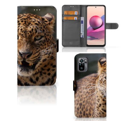 Xiaomi Redmi Note 10S | 10 4G | Poco M5s | Telefoonhoesje | Met pasjeshouder | Luipaard Xiaomi Redmi Note 10S | 10 4G | Poco M5s | Telefoonhoesje | Met pasjeshouder | Luipaard