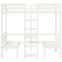 Hoogslaper met bureau en stoelen grenenhout wit 90x200cm - thumbnail