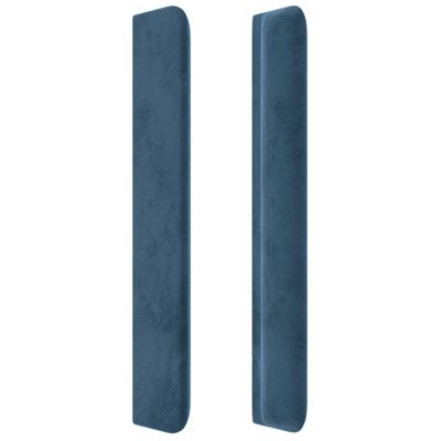 Hoofdbord met randen 163x16x118/128 cm fluweel donkerblauw - thumbnail