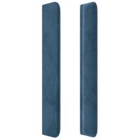 Hoofdbord met randen 203x16x78/88 cm fluweel donkerblauw - thumbnail