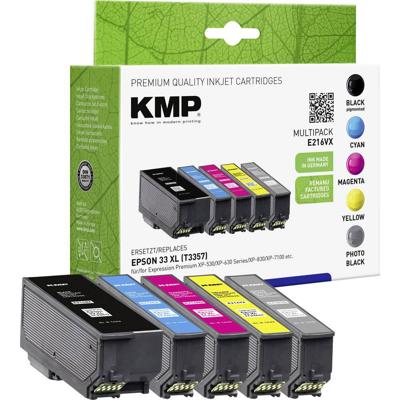 KMP Inktcartridge vervangt Epson 33XL, T3357, T3351, T3361, T3362, T3363, T3364 Compatibel Combipack Zwart, Cyaan, Magenta, Geel E216VX 1633,4055