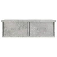 Wandschap met lades 60x26x18,5 cm spaanplaat betongrijs - thumbnail