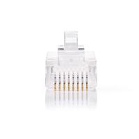 Nedis RJ45-Connector | Male | Stranded UTP CAT5 | Recht | Verguld | 10 Stuks | PVC | Transparant | Doos - CCGB89301TP - thumbnail