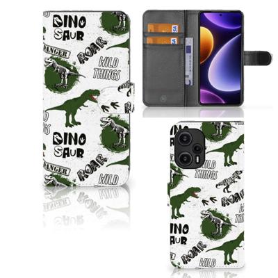 Telefoonhoesje | Met pasjeshouder | voor Xiaomi Poco F5 Dinosaurus