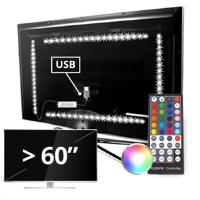 Tv backlight set met 4 RGBWW ledstrips voor tv's >60 inch - thumbnail