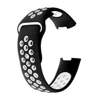 Fitbit Charge 3 & 4 siliconen DOT bandje - Wit / Zwart Maat: Small - thumbnail
