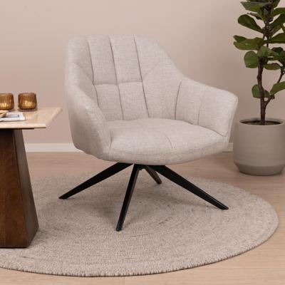 Livingfurn Draaifauteuil 'Tom' kleur Zand Livingfurn Draaifauteuil 'Tom' kleur Zand