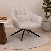 Livingfurn Draaifauteuil 'Tom' kleur Zand - thumbnail
