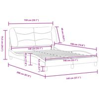 Bedframe met LED zonder matras "Hvar" wit 140x190 cm - thumbnail