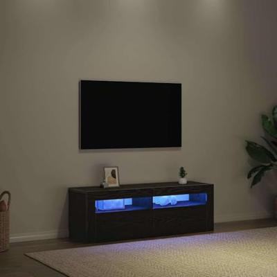 TV-kast Zwart Eiken 120 x 35 x 40 cm Bewerkt hout