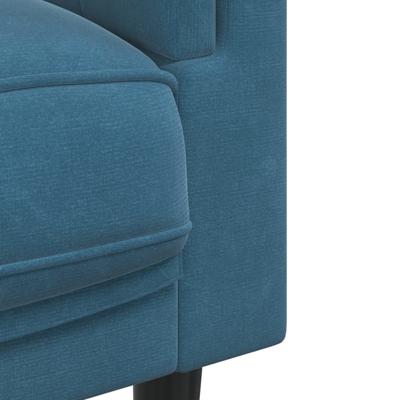 3-delige Loungeset met kussens fluweel blauw - thumbnail
