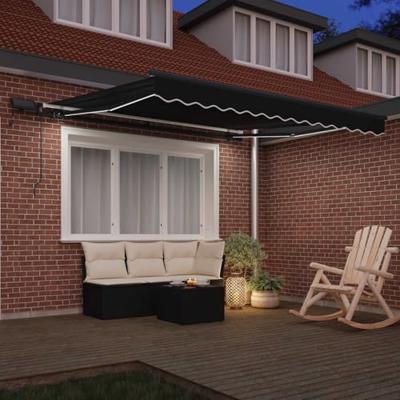 VidaXL Inklapbaar zonnescherm zwart 350 x 250 cm stof