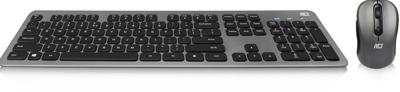 ACT AC5710 Draadloos Toetsenbord + Muis | Set | USB-C/USB-A ontvanger | Qwerty/US layout | Multimedia | Low Profile - Stille Toets | Zwart/Grijs