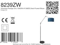 Steinhauer Zwarte vloerlampPrestige Chic met blauwe kap - 8239ZW - thumbnail