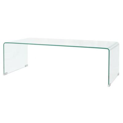 Salontafel 98x45x30 cm gehard glas transparant