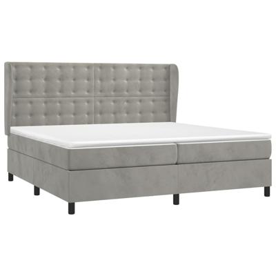 Boxspring met matras fluweel lichtgrijs 160x200 cm