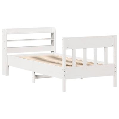 Bedframe zonder matras massief grenenhout wit 120x200 cm