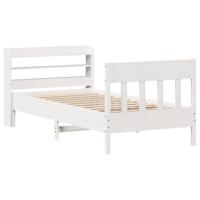 Bedframe zonder matras massief grenenhout wit 90x190 cm - thumbnail