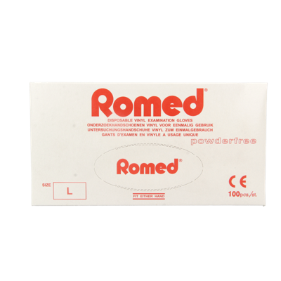 Romed Vinyl handschoen niet steriel poedervrij L 100 Stuks