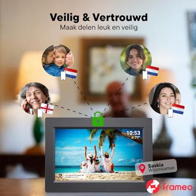 Denver PFF-1015 black Digitale WiFi-fotolijst 25.7 cm 10.1 inch Energielabel: C (A - G) 1280 x 800 Pixel 16 GB Zwart