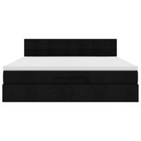 Ottoman bed met matras 180x200cm stof zwart - thumbnail