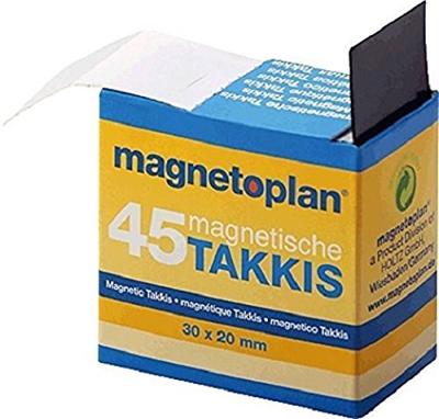 magnetoplan Magneetband (l x b x h) 20 x 30 x 0.75 mm Rechthoekig Zwart 45 stuk(s) 15503