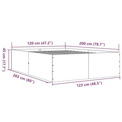 Bedframe bewerkt hout gerookt eikenkleurig 120x200 cm