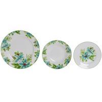 Serviesset DKD Home Decor Wit Groen Porselein Blad van een plant Kerstmis 27 x 27 x 2 cm 18 Onderdelen - thumbnail