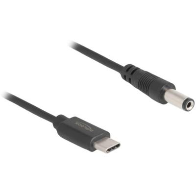Delock USB-laadkabel USB-C stekker, DC-stekker 5,5 mm 1.00 m Zwart 85397 Delock USB-laadkabel USB-C stekker, DC-stekker 5,5 mm 1.00 m Zwart 85397