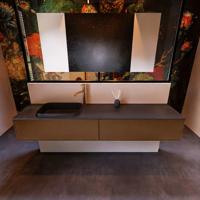 Badkamermeubelset Mondiaz Erin 200 cm met 2 Lades met RIDGE Wastafel Links Urban met 1 kraangat Greeploos Mat Rust - thumbnail