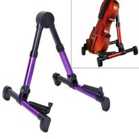Eenvoudige opvouwbare verticale gitaar viool Ukulele beugel muziekinstrument Stand(Purple) - thumbnail