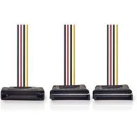 Nedis Interne Voedingskabel | SATA 15-Pins Male | 2x SATA 15-Pins Female | Verguld | 0.15 m | Rond | PVC | Multicolour | Doos - CCGB73190VA015 - thumbnail