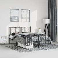 Bedframe met hoofd- en voeteneinde metaal zwart 193x203 cm - thumbnail