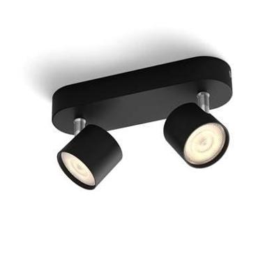 Philips Zwarte led plafondspotStar 2-lichts - 929003205201