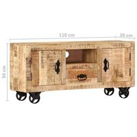 Tv-meubel 110x30x50 cm ruw mangohout - thumbnail