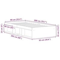 Bedframe zwart 90x200 cm - thumbnail