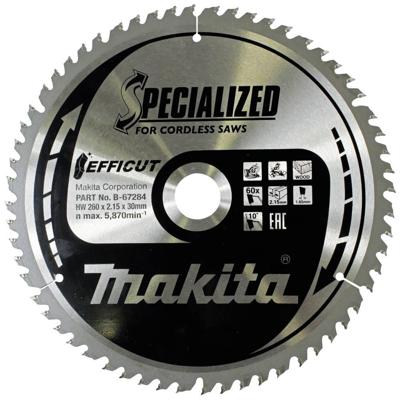Makita B-67284 Cirkelzaagblad 260 x 30 x 2.15 mm Aantal tanden: 60 1 stuk(s)