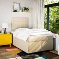 Boxspring met matras stof crèmekleurig 120x200 cm - thumbnail