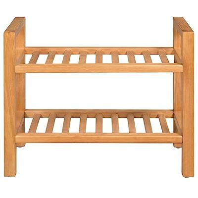 Schoenenrek met 2 schappen 49,5x27x40 cm massief eikenhout