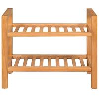 Schoenenrek met 2 schappen 49,5x27x40 cm massief eikenhout - thumbnail